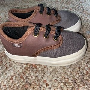 Brown & Grey leather Vans